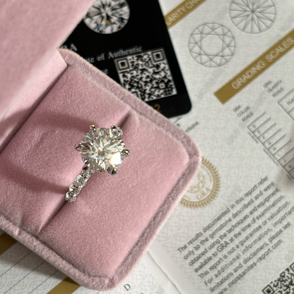 5 CT GRA Lux Moissanite Solitaire Ring 18KGP S925 NEW